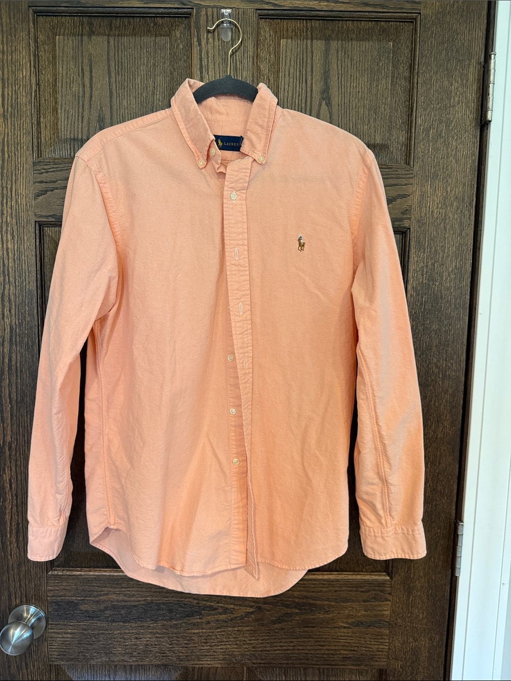 Ralph Lauren Peach Button-Down Oxford Shirt size medium